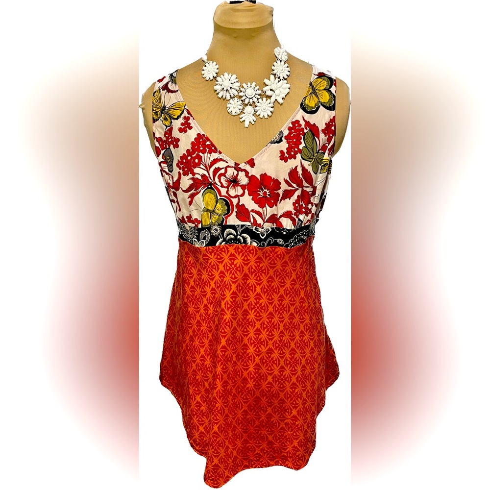 CAbi Silk Floral Mini Dress